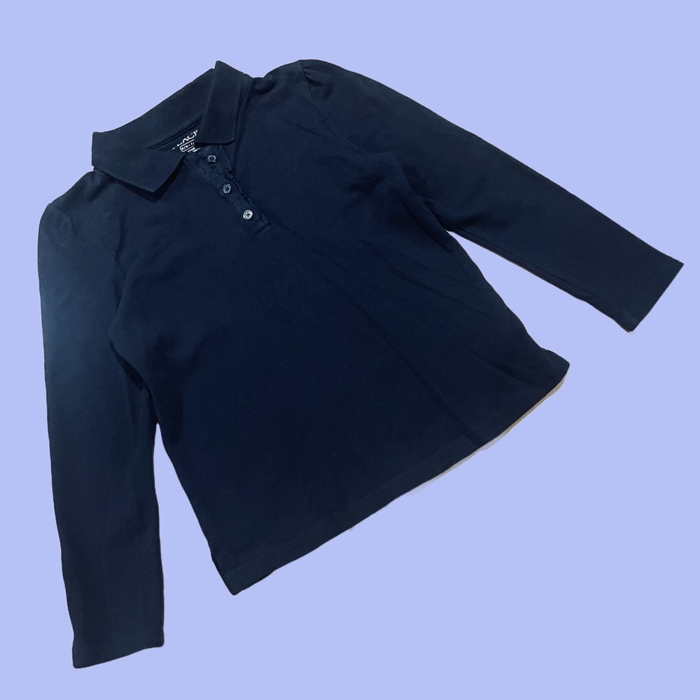 The Children’s Place Black Long Sleeve Polo Shirt Size Medium 7/8